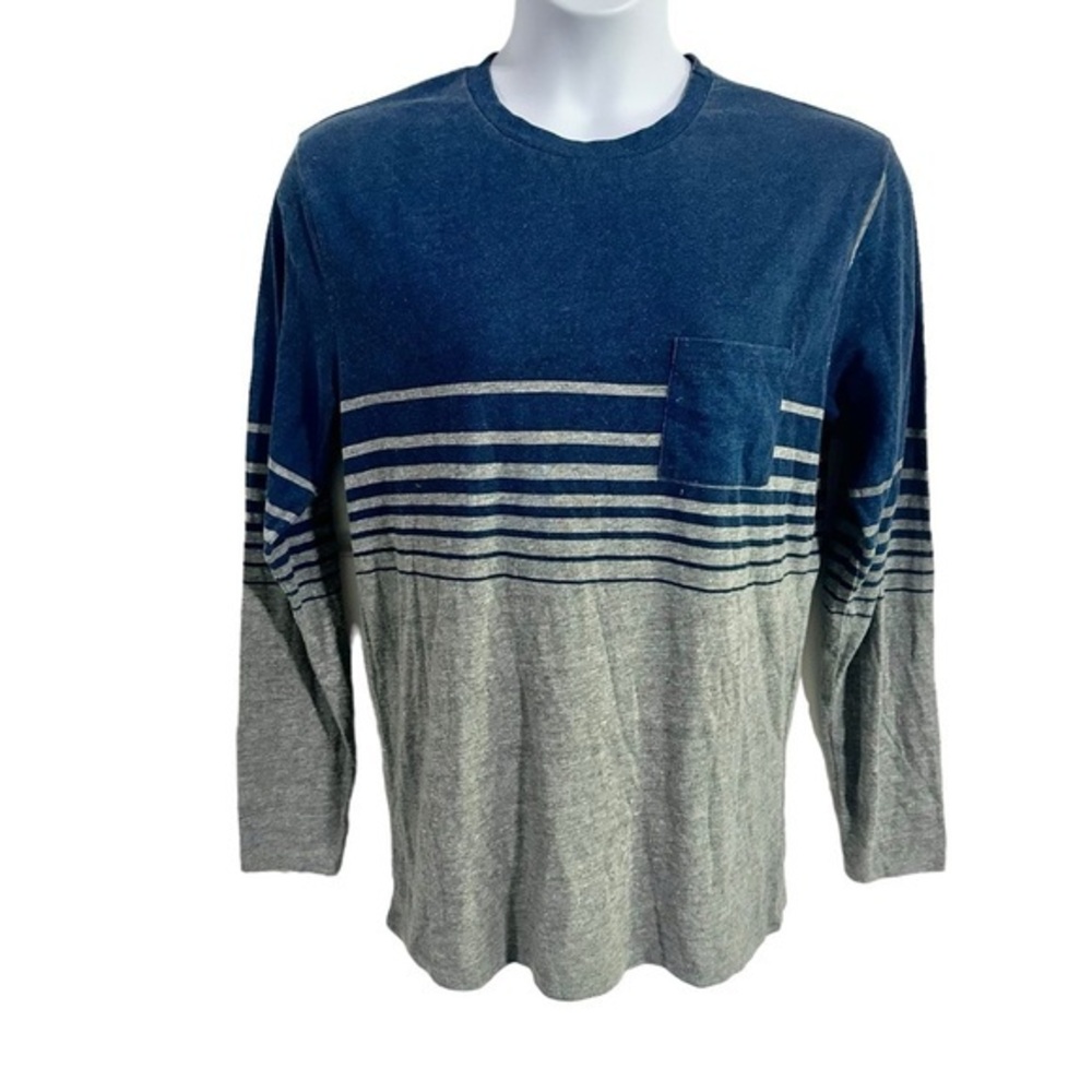 Chaser Women's Large Long Sleeve Colorblock Tee in Blue & Gray - Large  NWOT
